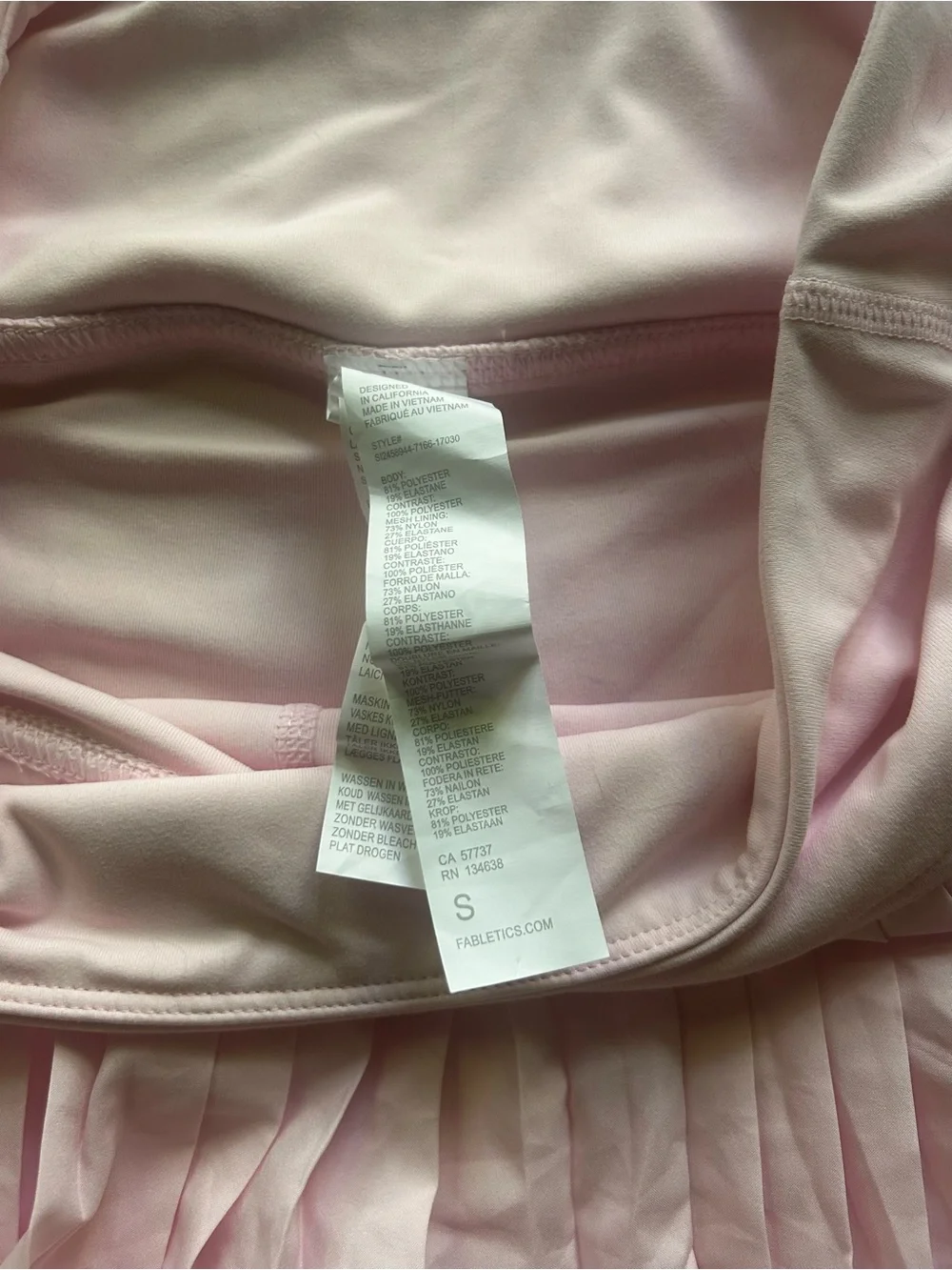 Fabletics Pleated Pink Tennis Skirt - Like New